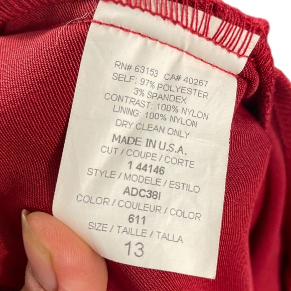 Embroidered Beaded Satin Dress 13 burgundy red underlay spaghetti strap Y2K - Picture 15 of 15